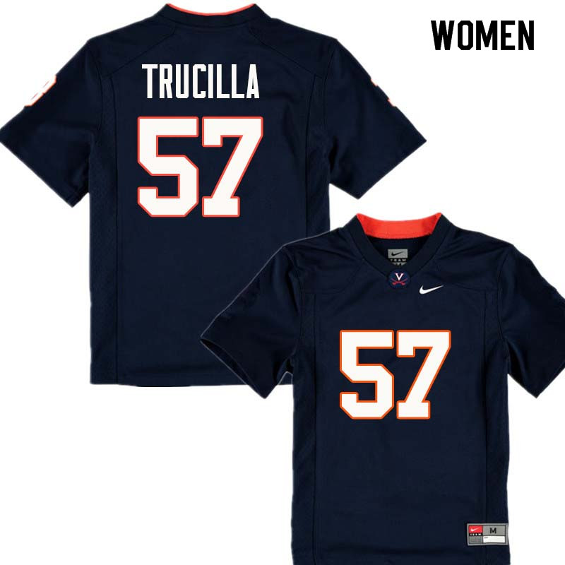 Women #57 James Trucilla Virginia Cavaliers College Football Jerseys Sale-Navy